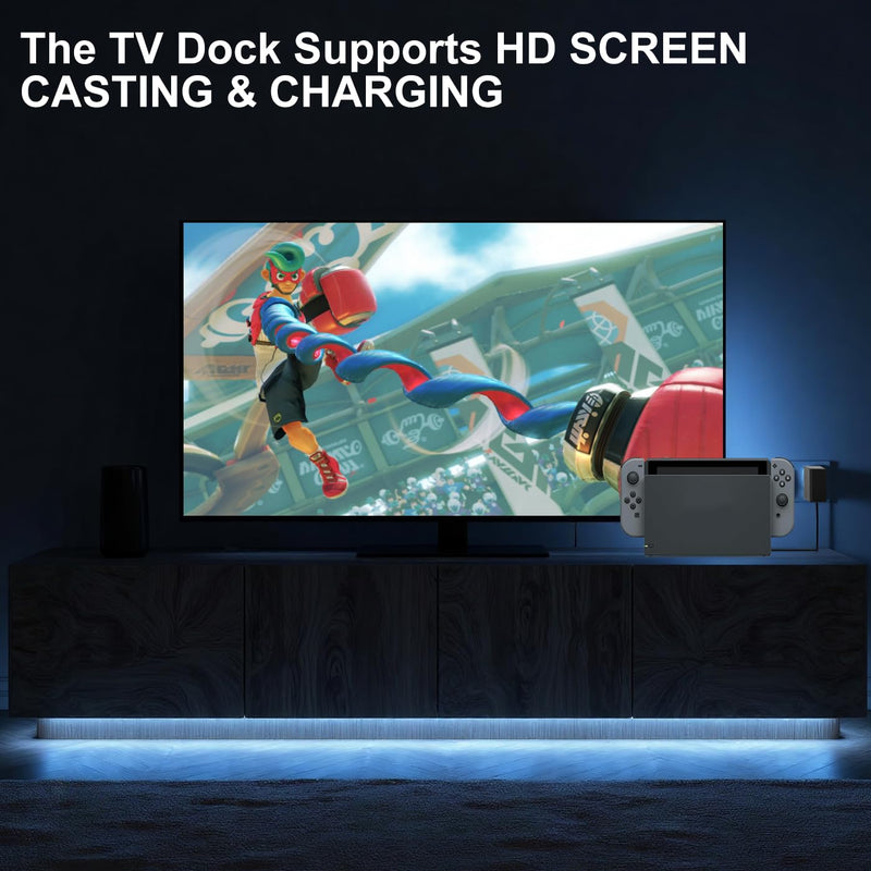 TV Dock Station for Switch,Replacement 3 in 1 Switch TV Docking | Station Set with Original IC Module, AC Charger, 1080P HDMI Cable Accessories for Switch Console