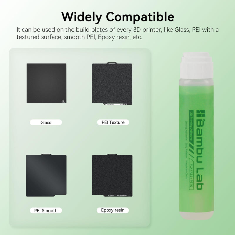 2PCS 3D Printer Adhesive Glue Compatible with Bambu Lab,Strong Grip Reduce Warping for Bambu lab A1/A1 Mini/P1/X1 3D Printer PLA/ABS/PETG/PC/PA/TPU Filament 60ML 1