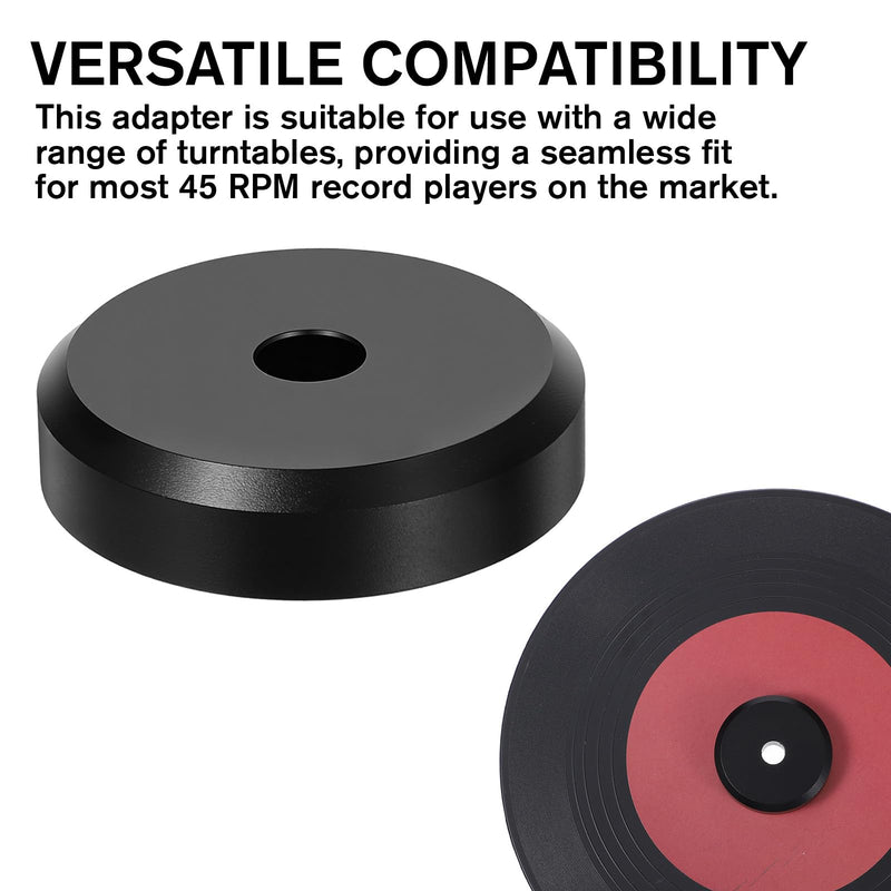 45 RMP Vinyl Record Adapter 45 RPM Adapter Aluminum Solid Aluminum Dome 45-Adapters for Record Player (Black)