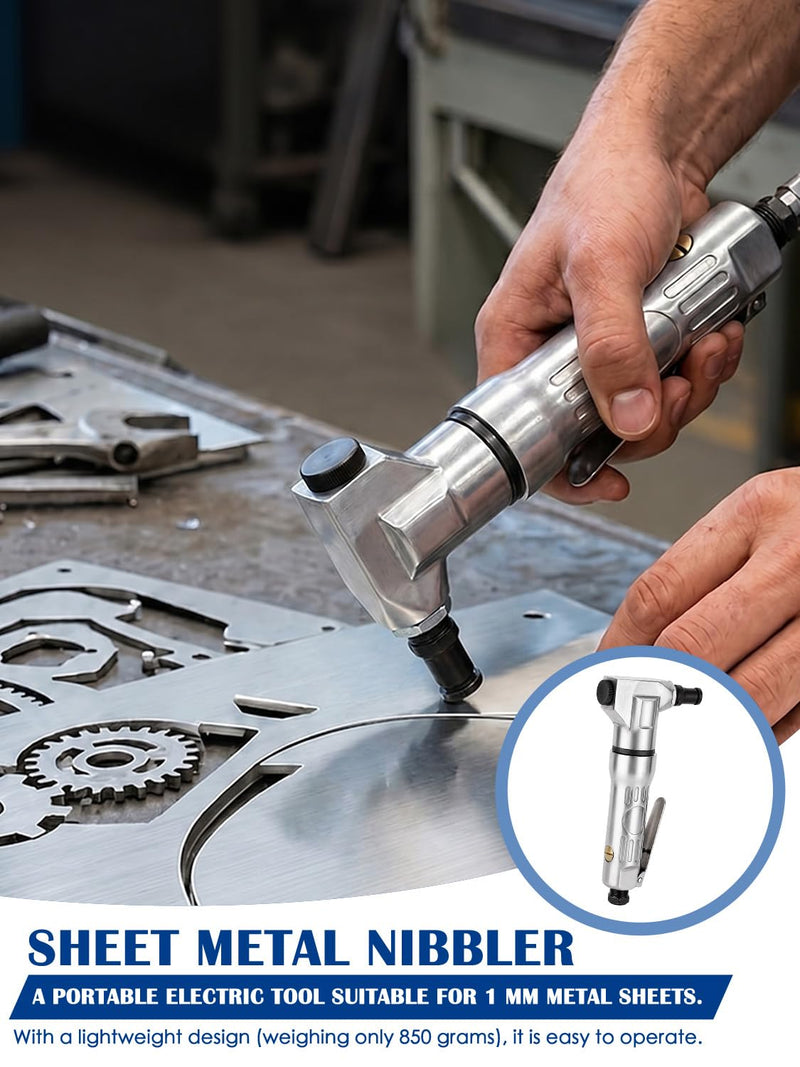 Air Nibbler Metal Cutter, 2800rpm Electric Drill Shears Attachment Cutter Nibbler, Metal Cutting Tool for Automotive Sheet Operations