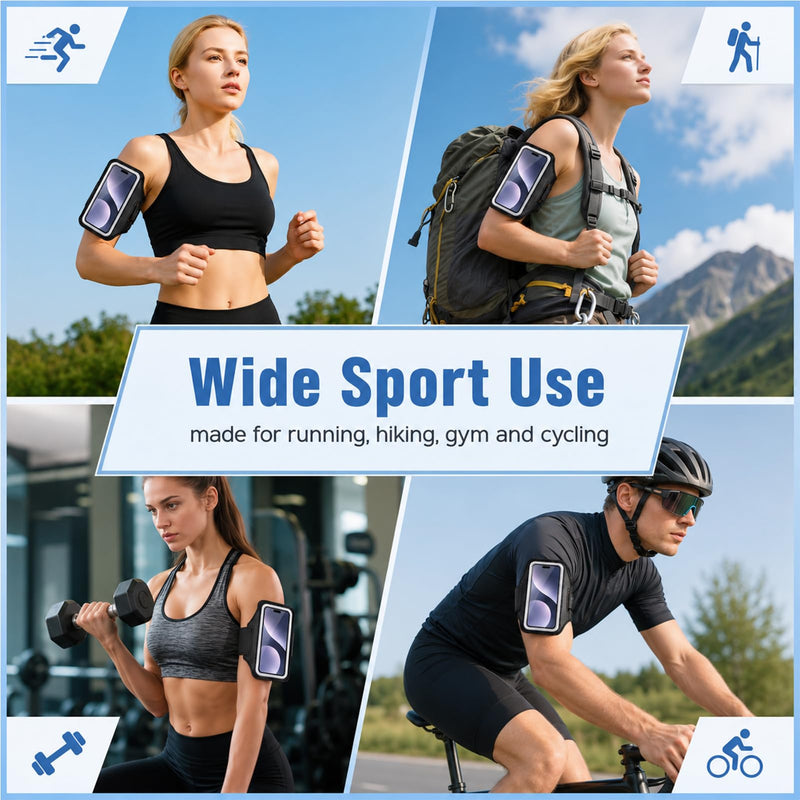 Phone Holder for Running,Arm Band for Phone for Running,Armband Phone Holder for Smartphones, with Card Slot & Key Pockets,Fit Up to 6.9 Inches Phone