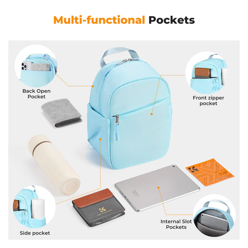 K&F CONCEPT Camera Sling Bag, Compact Crossbody Bag for DSLR Mirrorless | Lightweight Fabric, with Tripod Holder, Quick Access & Custom Dividers, Men & Women, for Sony Canon Nikon, Blue, BS06 Sling Bag-5L