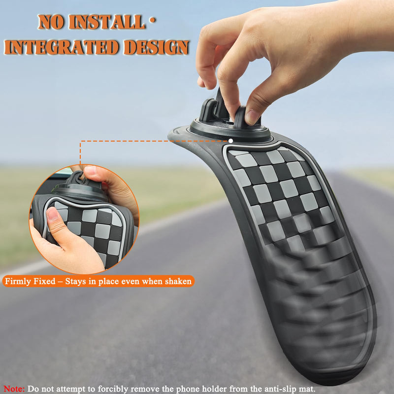Multifunctional Car Anti-Slip Mat with 360° Rotating Phone Holder – 3 in 1 Anti Slip Mat for Car, Dashboard Mat Anti Slip Pad for Car Dashboard Organizer for Sunglasses, Keys