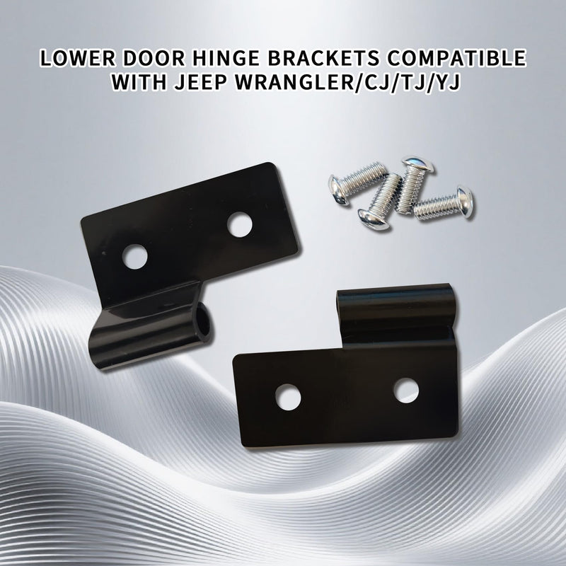 2 Set 11202.03 Lower Door Hinge Brackets Compatible with Jeep Wrangler/CJ/TJ/YJ, Door Hanger Hinge Fit for 1997-2006 Jeep Wrangler,1997-2006 Jeep TJ,1976-1986 Jeep CJ 2