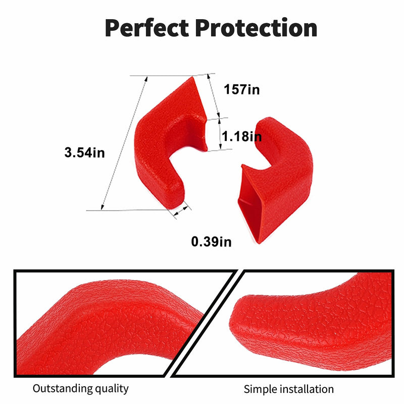 JWWY Bumper Tow Hook Covers Tow Trailer Hitch Receiver Cover Towing Hitch Rubber Sleeve Protector Cover Trim Fit for 2007-2025+Jeep Wrangler JL Gladiator JT 4XE JK Exterior Accessories 2pcs Red Rubber Red