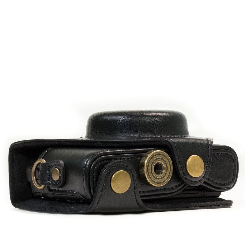 MegaGear MG596 Sony Cyber-shot DSC-HX99, DSC-HX95, DSC-HX90V, DSC-HX80 Ever Ready Leather Camera Case with Strap - Black