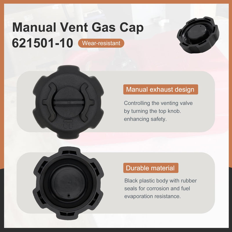 621501-10 Manual Vent Gas Cap Compatible with Moeller Tempo Fuel Tank, Old Style Portable Boat Gas Tank - 2 Pack