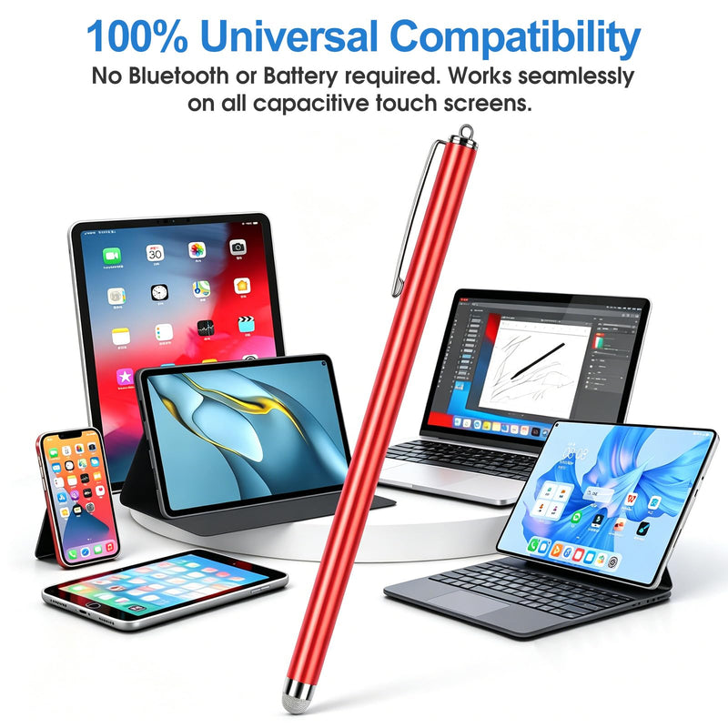Long Stylus 5-Pack Capacitive Pen for Touchscreen, Universal Stylus Pens | for iPad iPhone Android Tablet & Laptop Touch Screens, High Sensitivity & Smooth nibs Fiber mesh Extra Long Stylus