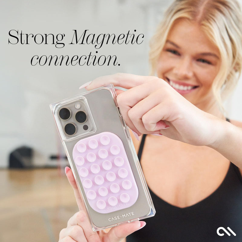 Case-Mate Stick it! Magnetic Suction Cup Phone Mount | Snap-On iPhone Suction Mount | Detachable Suction Phone Grip | Hands-Free MagSafe Suction Mount for iPhone Pro Max 15/14/13/12 Series | Stardust