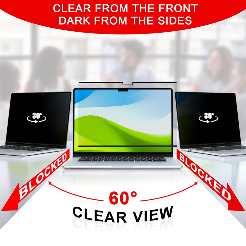 Magnetic Privacy Screen for MacBook Pro 14 Inch (2021-2024, M1, M2, M3, M4, Pro, Max), Removable Laptop Privacy Screen, Anti Blue Light Glare Filter for Mac Pro 14.2" Laptop Computer
