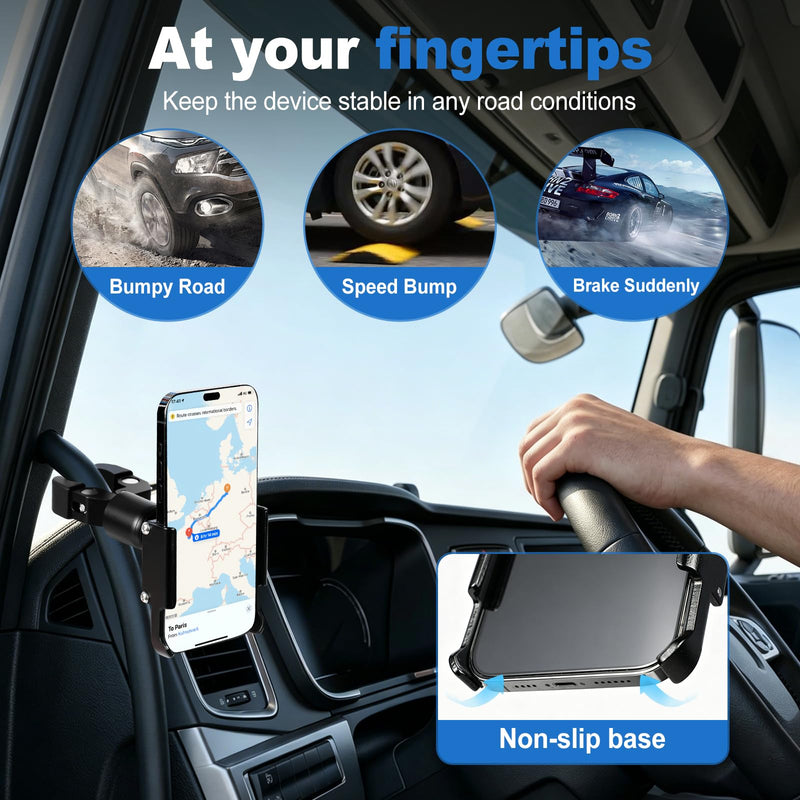 Car/Truck Phone Stand [Shockproof Metal Bracket] Universal Phone Holder, Suitable for Your Car, Truck, Pickup, Van, Excavator, Baby Stroller, Bicycle, Wheelchair