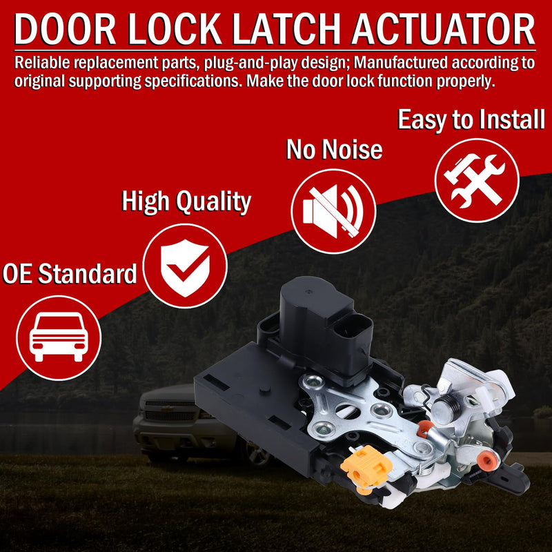 Qagea Door Lock Latch Actuator - Rear Right Passenger Side - Compatible with 2000-2006 Cadillac Escalade Chevy Avalanche Suburban Silverado Tahoe GMC Sierra Yukon Replaces 15110650, 15068503