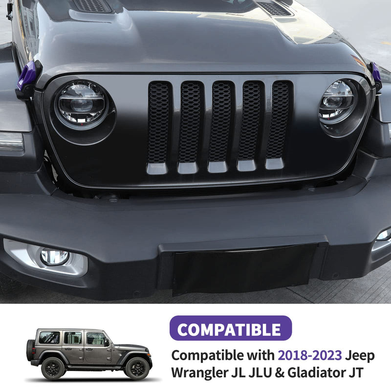 Hood Latch Lock Catch Brackets Cover Trim Fit for 2018-2025 Jeep Wrangler JL JLU & Gladiator JT(Purple) Purple