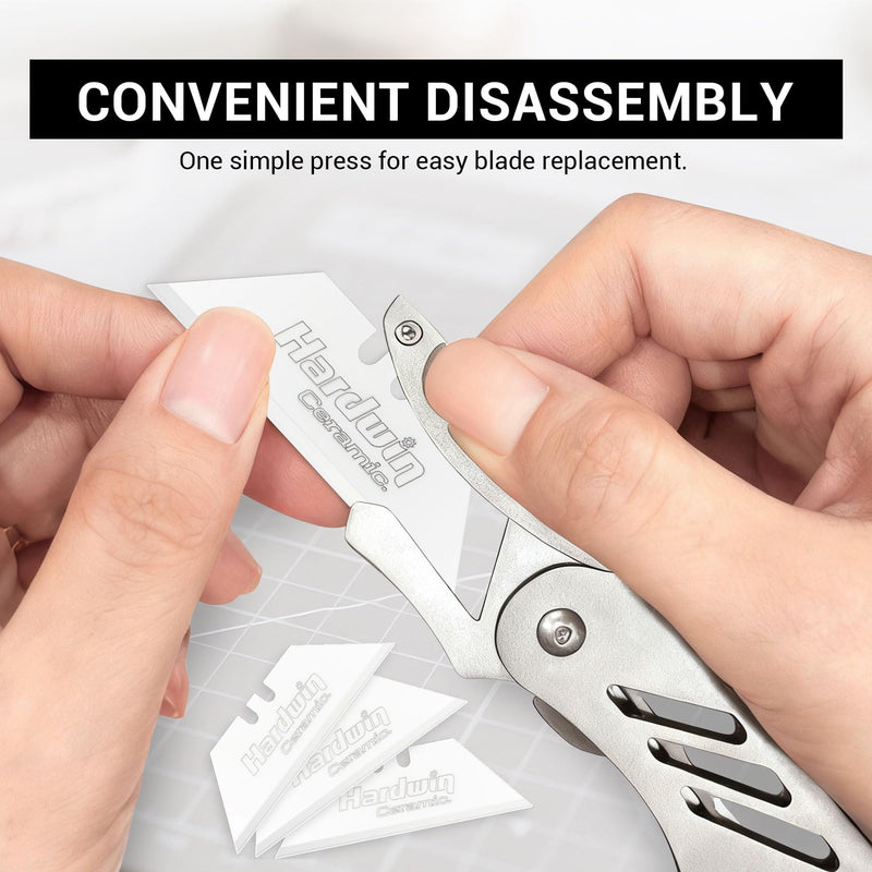 Premium Zirconia Ceramic Utility Knife Blades - 20Pack with Free Metal Holder, Rustproof for Craft & Precision Box Cutting 20