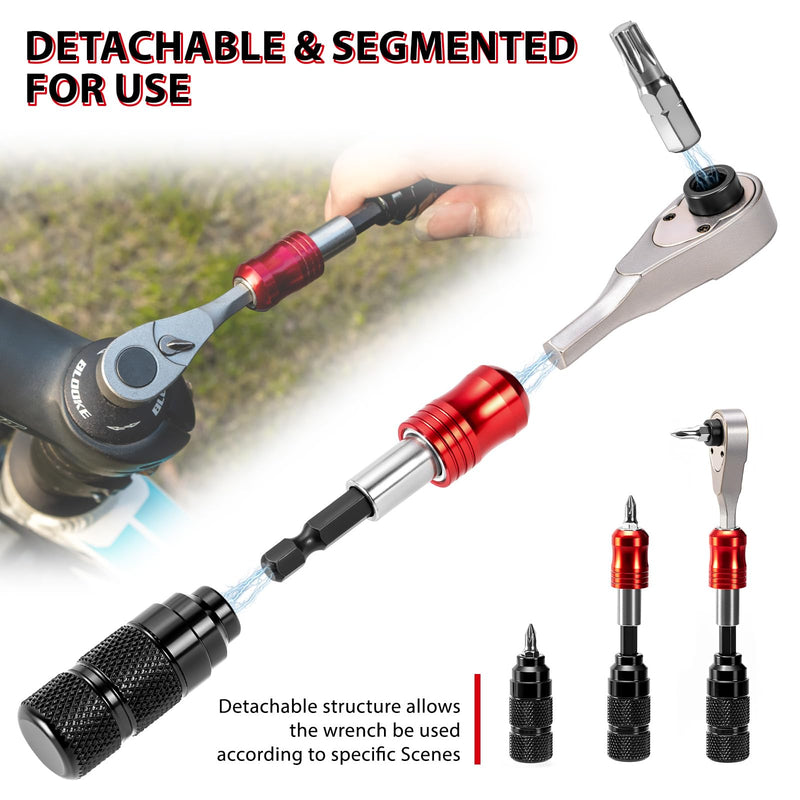 Bike Repair Tool Kit with Mini Pump & 10 Magnetic Bits - Alloy Multitool for Bicycle, MTB, Road Cycling - Portable Multifunction Tool Set Include Tire Inflator for Presta/Schrader Valves TOOL2(with pump)