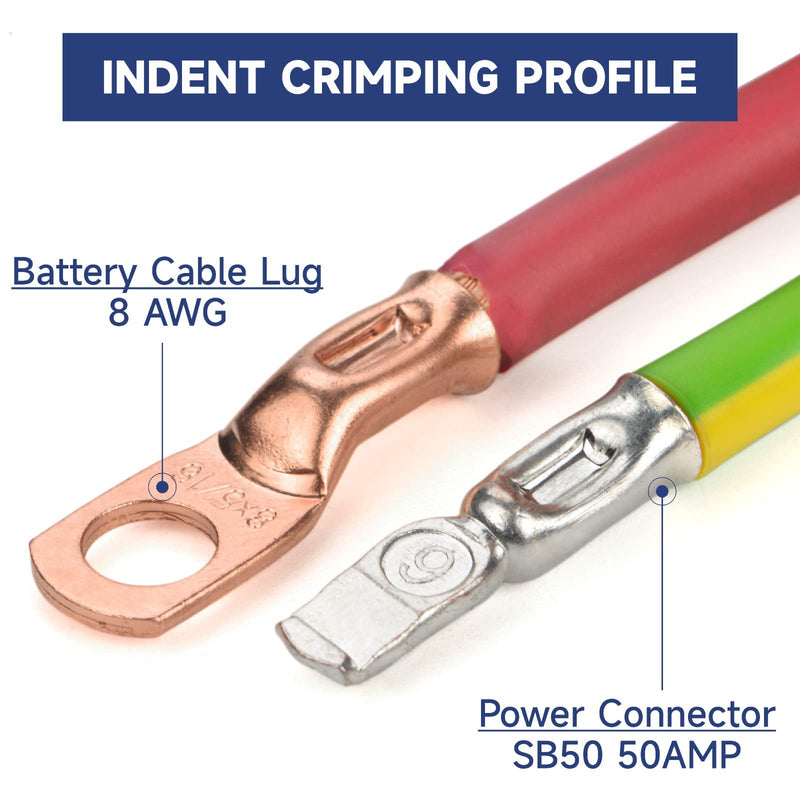 iCrimp IWS-50AP Battery Cable Crimping Tool for Power 50A & 75A Connectors, Anderson SB50 SB120 SB175 Connectors, AWG 8-1/0 Battery Cable Lugs