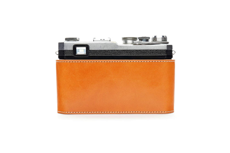 S3 Film Camera Case, Handmade Genuine Real Leather Half Camera Case Bag Cover for Nikon S3 Film Camera With Hand Strap (Yellow) Yellow