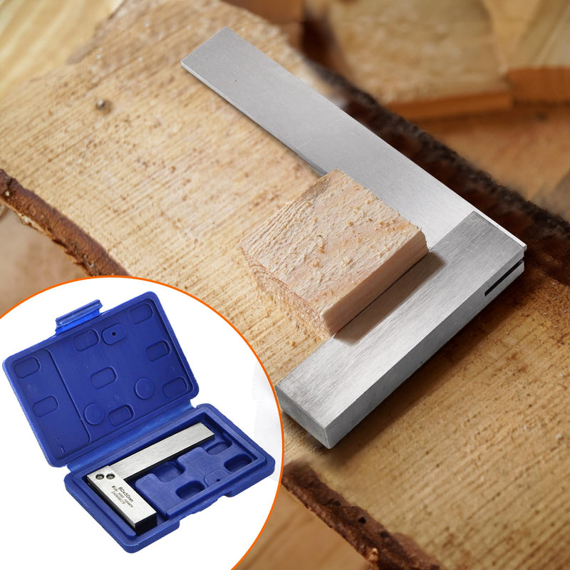 Machinist Square Set 2, 3, 4, 6 Inch, Mechanical Engineer Hardened Steel High Precision Squares, 90 Degree Wide Base Square Tool L-Type Right Angle Ruler Tool for Woodworking