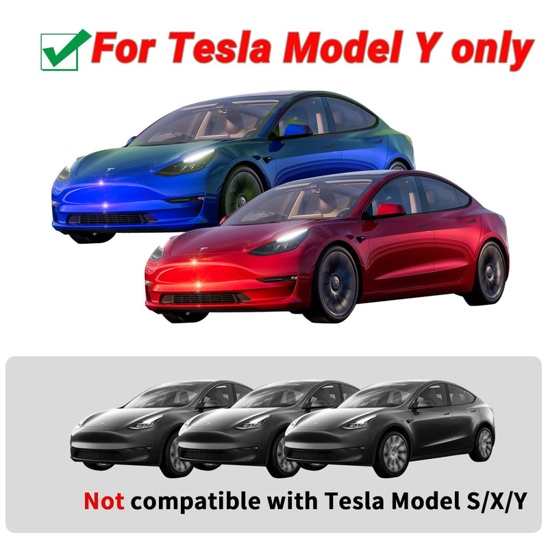 Nanaholy Model Y Accessories for Tesla Emblem Sticker 2PCS/Set 2024 2023 2022 2021 2020,Not Fit for New Model Y Juniper Version 2025 Logo Decal (Black) Black