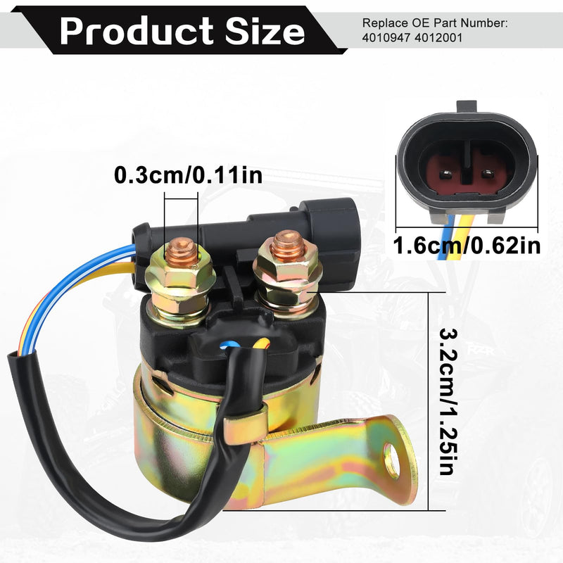 Starter Solenoid Relay for Polaris Ranger 400 500 570 700 800 Sportsman 500 700 800 RZR 4 S XP 570 800 900 Replace 4010947 4012001