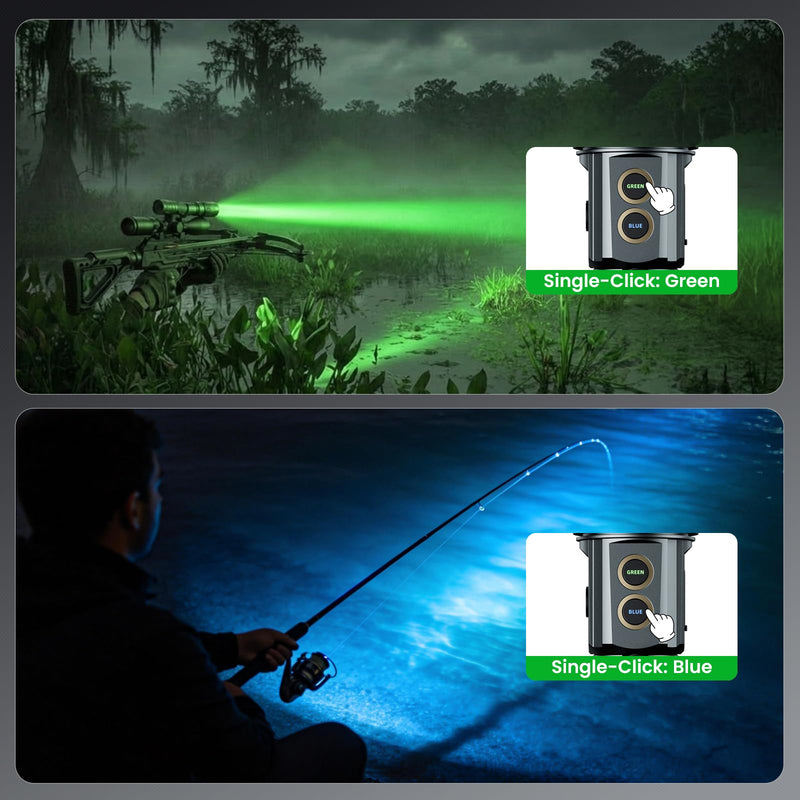 2000 Lumen EDC Flashlight Small Rechargeable Flashlight with Memory,Multi-Color Light (Warm Yellow/Red/Green/Blue/UV) with 5 Buttons,Built-in 4200mAh Battery Ideal for Home,Outdoor,Emergency Use Pocket