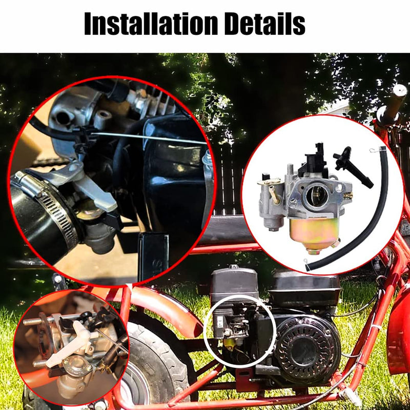 Carburetor Compatible with Coleman Powersports 196cc CT200U CT200U-EX Trail 200 Mini Bike Baja HT65 WR65 Carb with Gaskets Fuel Line Filter