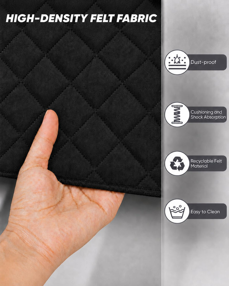 TV Moving Cover for 50–55 Inch Flat Screen TVs | Padded TV Screen Protector with Bottom Strap for Moving, Storage, Home Renovation & Pet Scratch Protection, Black