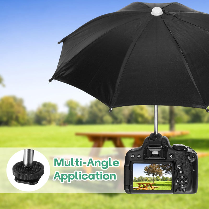 Generic Camera Umbrella, 2 Pack 10.6 Inch Sunshade Camera Hot Shoe Umbrella Rain Cover Protectors for Nikon, Black