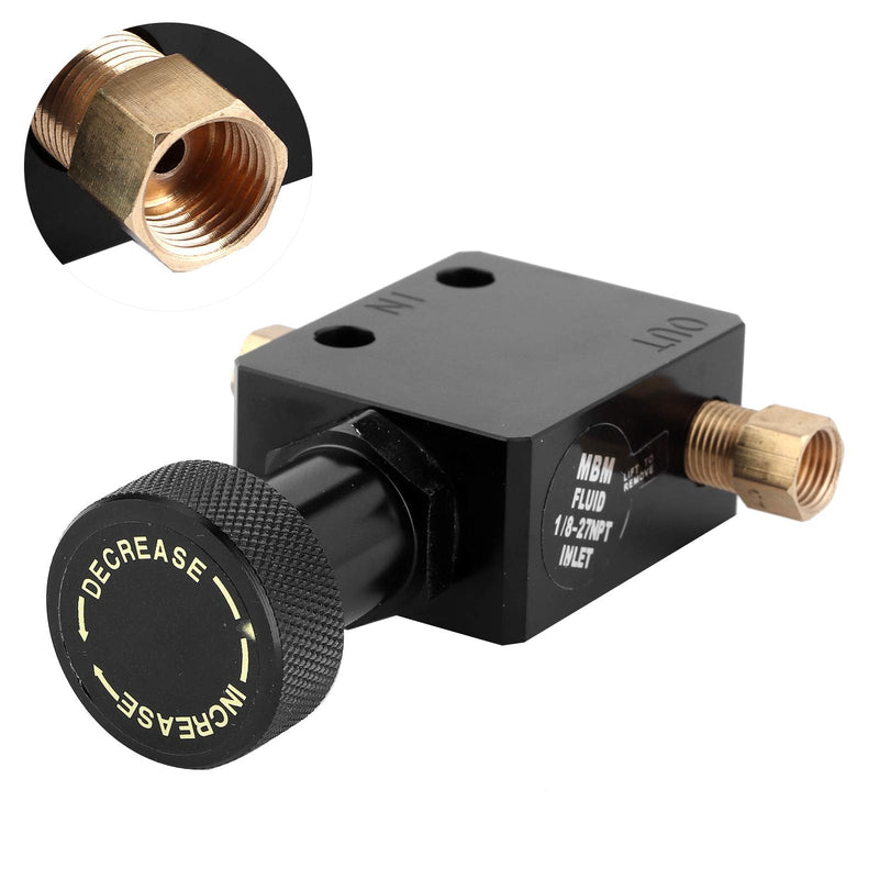 Brake Proportioning Valve, Aluminium Alloy Universal Brake Proportional Valve Adjustable In Line Disc Drum Brakes 150PSI‑1200PSI Pressure Range, Universal Fit For Car Modification