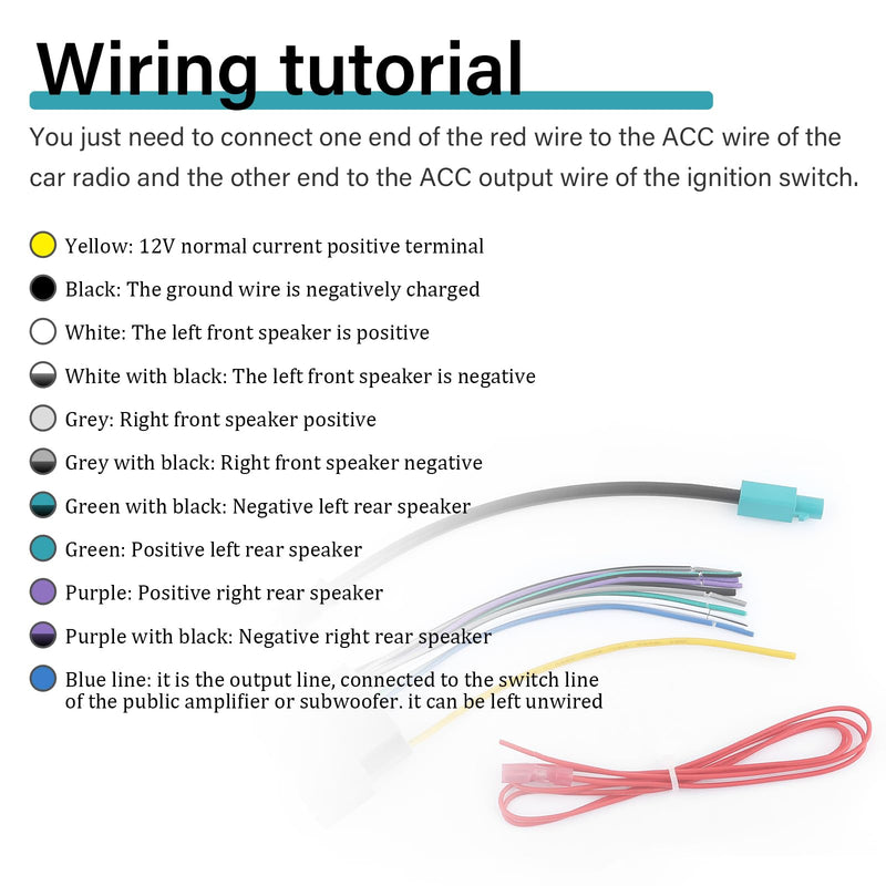 Car Radio Wiring Harness Kit with Antenna Adapter & Butt Connectors | Car Radio Wire Harness Kit,Aftermarket Cars Stereo Wiring Harnesses Kits Compatible with Chrysler Jeep Dodge