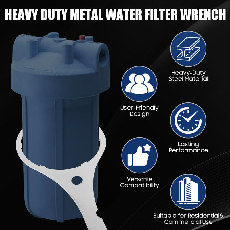 SPBW-5 Water Filter Housing Wrench 5.93 In, Heavy Duty Metal Replacement for SW-3, Compatible with Pentek 10" Big Blue & GE GXWH40L Whole House Filter Housing, Fits for Culligan Pentek Plymouth