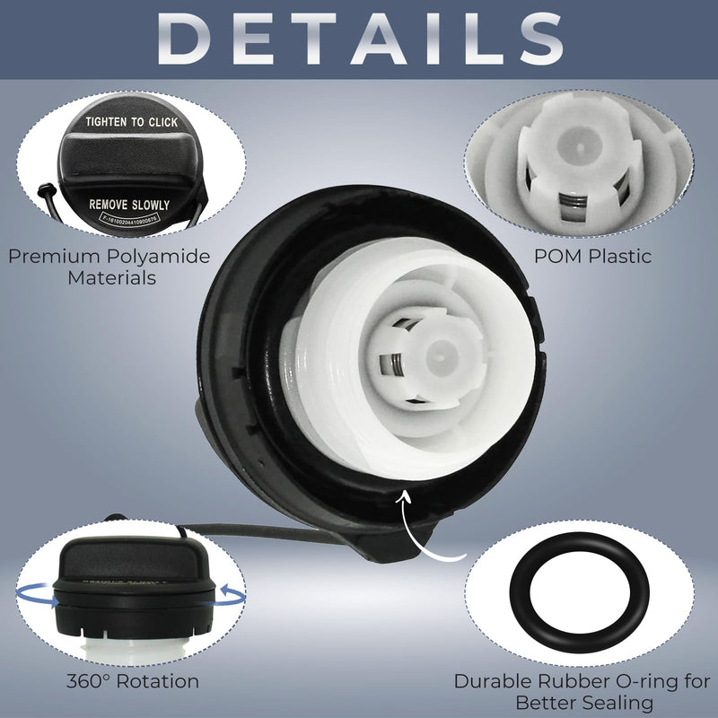 Gas Cap, Fuel Cap for Honda Civic CR-V Accord Fit Odyssey Pilot HR-V Crosstour Insight, Acura MDX RDX ILX TL TSX, 17670-T3W-A01, 2007,2008,2009,2010,2011,2012,2013,2014,2015,2016,2017,2018,2019,2020