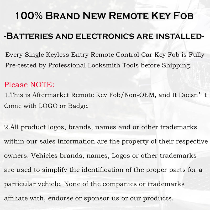 Keyless Entry Remote Control Key Fob Replacement Fits for GMC Sierra 1500 2500 3500 2019 2020 2021 2022 2023 Chevrolet Silverado 1500 2500 3500 HYQ1ES 13522904 13522854 433 MHz