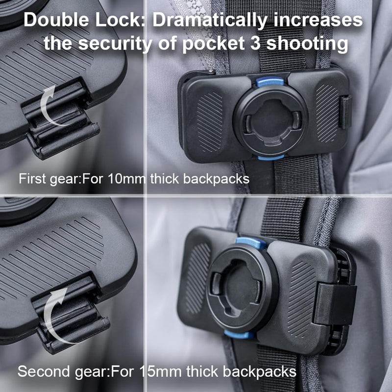 Osmo Pocket 4 Magnetic Quick Release Backpack Clip Mount,360° Rotation Bag Belt Shoulder Strap Mount Chest Holder with Expansion Adapter for DJI Osmo Pocket 4 Creator Combo Accessories T5 Pro