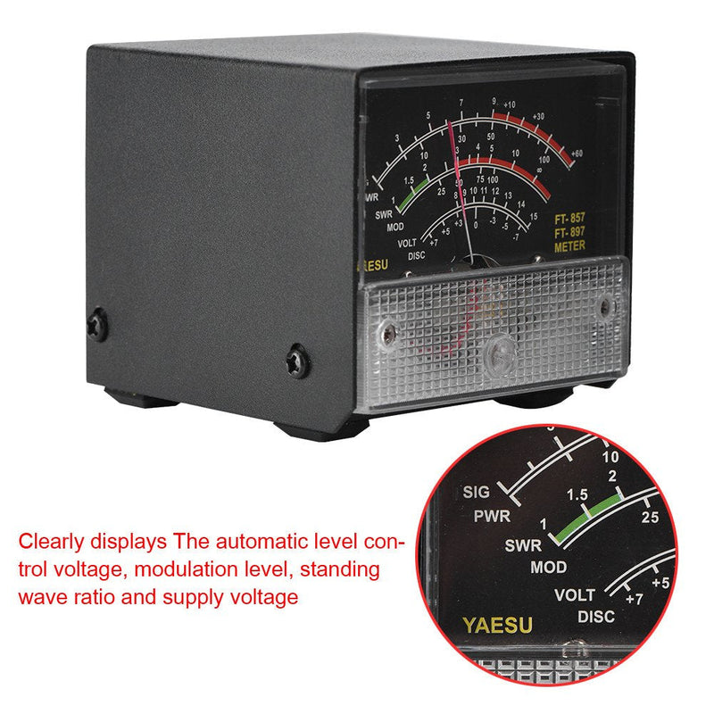 Zerone External S Meter SWR Power Meter for FT-857 FT-897, Multi-Function Receive Display Monitor for Radio Signal Transmission Measurement Ham Radio Accessory