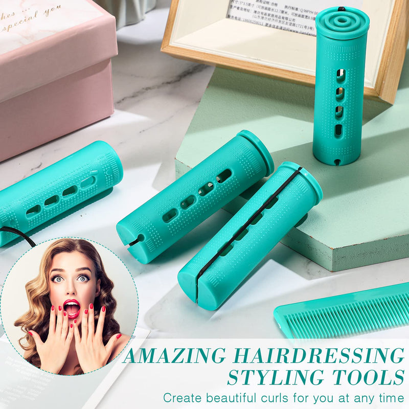  [AUSTRALIA] - WILLBOND 48 Plastic Perming Rods & Curlers - Cold Wave Hair Rollers with Steel Comb for Hairdressing (Green, 0.98 Inch/ 2.5 cm) 0.98 Inch (Pack of 48) Green