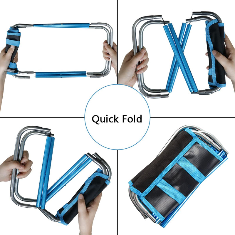 AOUTACC Ultralight Portable Folding Camping Stool for Outdoor Fishing Hiking Backpacking Travelling(XL:13"x14"x15";Large:11.8"x11"x11.4"; Medium:8.3"x9.5"x 11") 8.3"x9"x10.6" Blue and Black