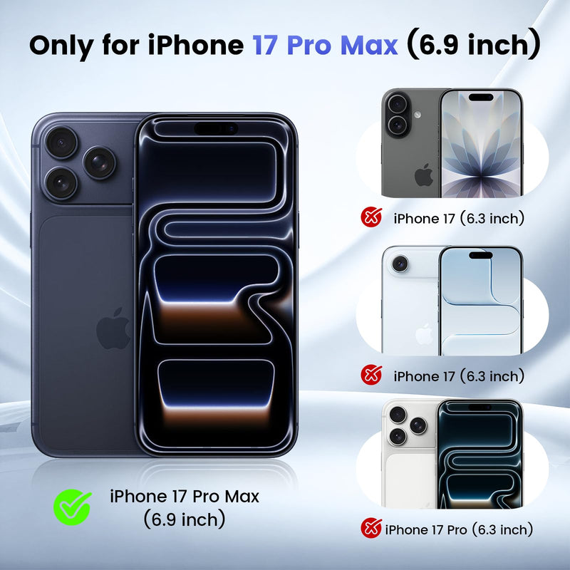 Ruky for iPhone 17 ProMax Case with Slide Camera Cover and Stand, Orange | Wallet Card Holder & Screen Protector [Not Support Wireless Charging] Military-Grade Drop Protection Phone Cover, Orange