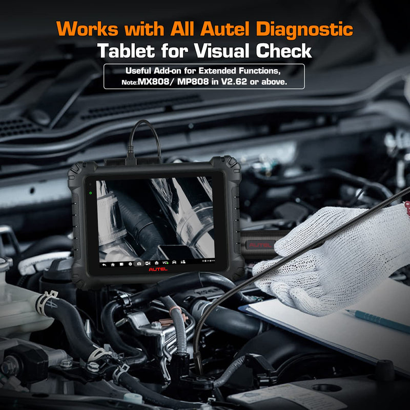 Autel MaxiVideo MV108S Digital Inspection Camera, 2026 8.5mm 1080P HD Semi-Rigid Snake Camera, IP67 Waterproof USB Borescope Industrial Endoscope w/LED Light, Upgrade of MV108 MV105S MV105