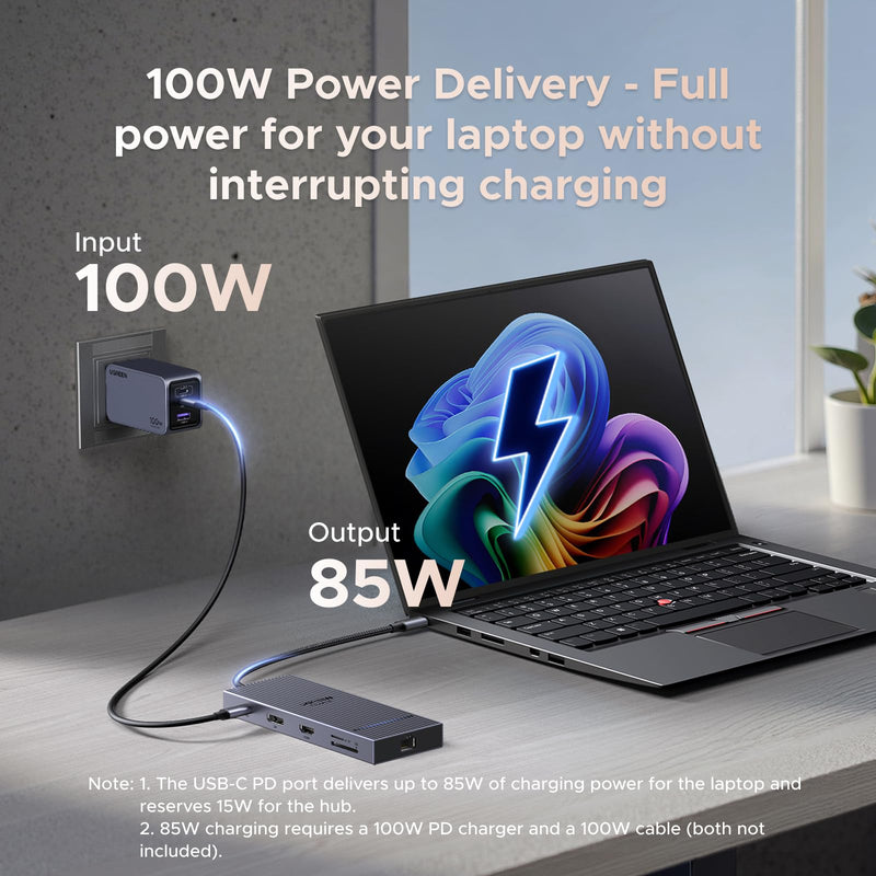 UGREEN USB C Docking Station Dual Monitor, 11-in-1 Dock with HDMI and DP | Dual 4K@60Hz, 2x10Gbps USB-C, 2xUSB-A, 100W PD, SD/TF 3.0, 1G Ethernet, 3.5mm Audio,Revodock Pro USB-C Hub,macOS Mirrors Only