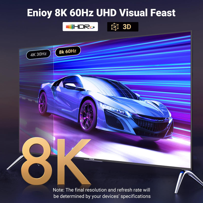 UGREEN 8K@60Hz 4K@240Hz Active DisplayPort to HDMI Cable, 6.6FT | Unidirectional DP 1.4 to HDMI 2.1 Cord Support 32.4Gbps, HDR, Dolby, HDCP2.3, Compatible with Monitor AMD NVIDIA HP HDTV