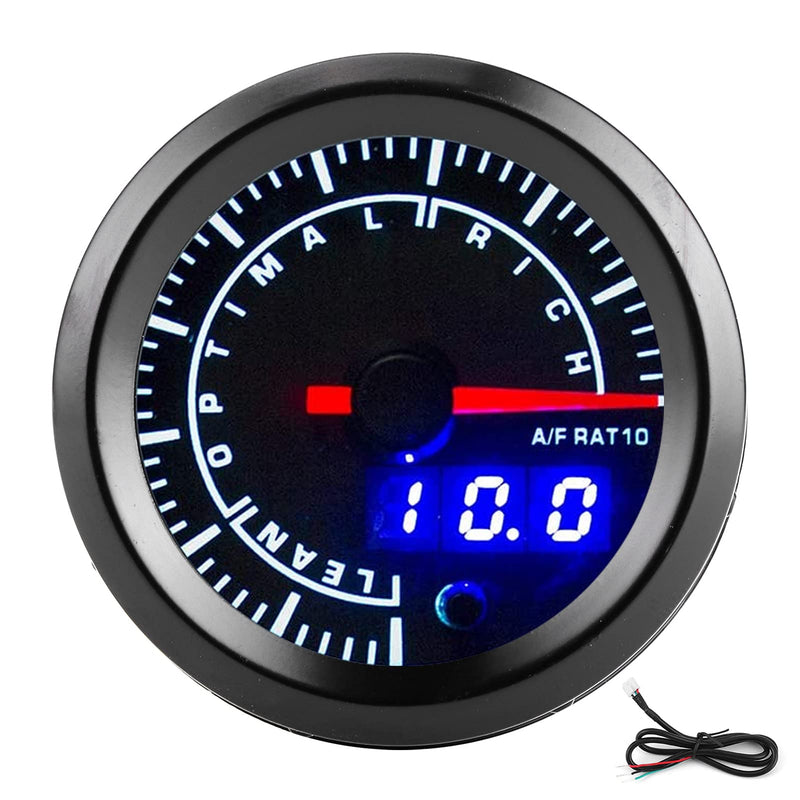 Acouto Air/Fuel Ratio AFR Gauge Air Fuel Ratio Gauge for Car 2.5in 12V Air Fuel Ratio Gauge Pointer Display High Accuracy Adjustable Warning Setting for Car