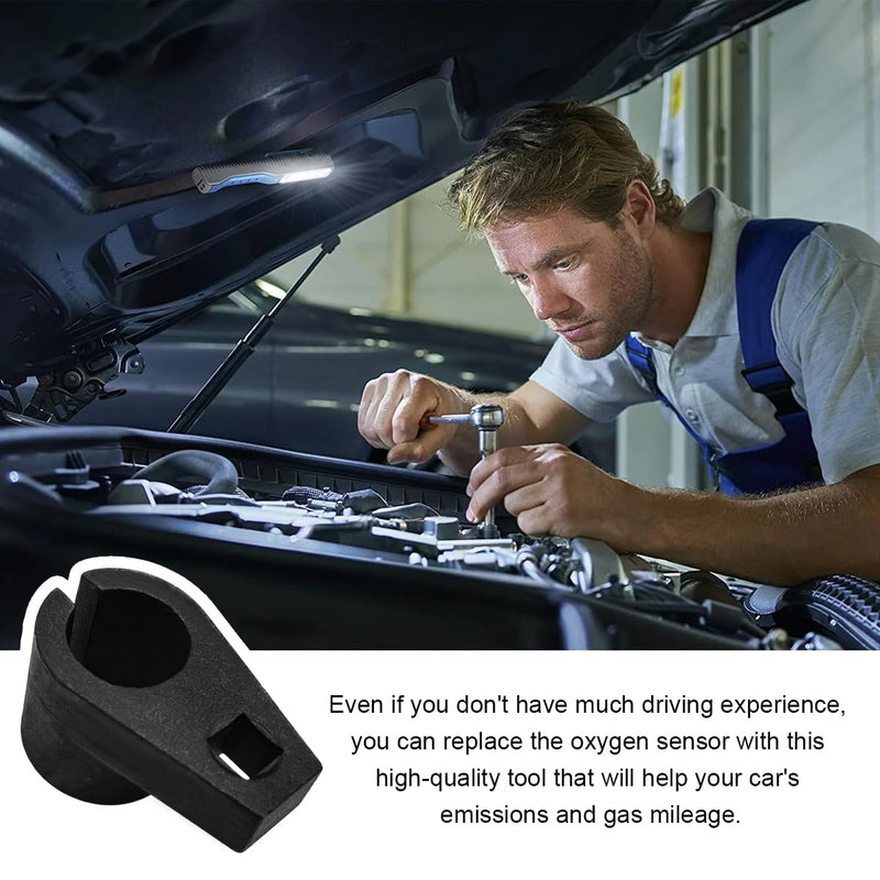 Oxygen Sensor Socket, 3/8-Inch Drive by 7/8-Inch 22mm Oxygen Sensor Socket O2 Sensor Remover, Offset 6-Point Oxygen Sensor Socket Wrench for Most Cars, Car Accessories