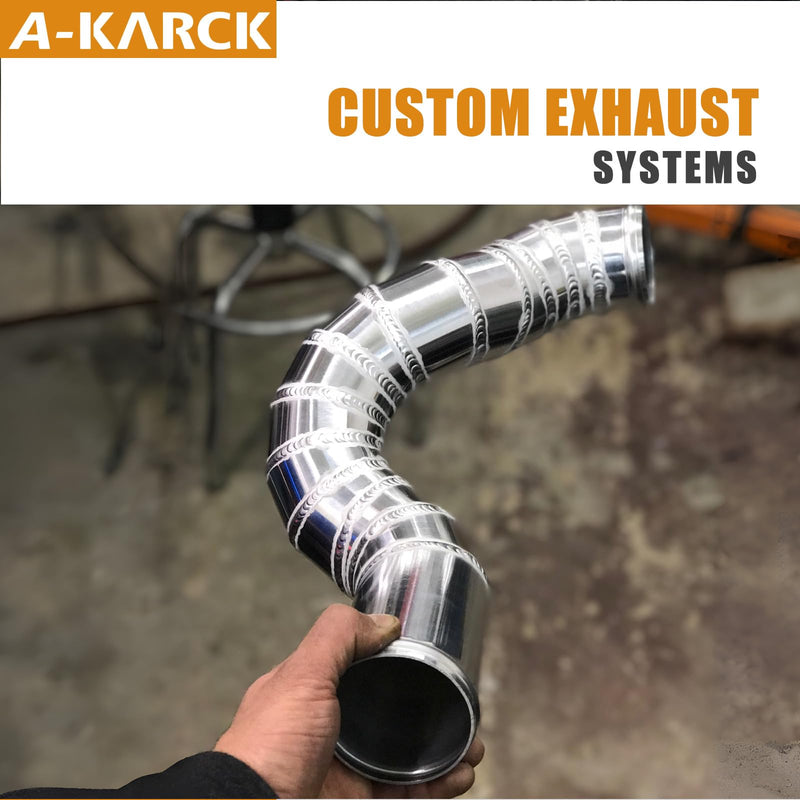 A-KARCK 304 Stainless Steel Pie Cuts, 3'' Exhaust Pipe with Laser Cut 5 Pcs（polishing） 3.0inch