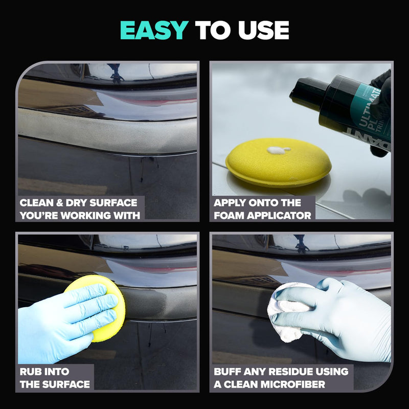 Carfidant Black Trim & Plastic Restorer for Cars - Restores Faded Plastic, Rubber, Trim - Protectant and Sealant from UV & Dirt - Back to Black Cars Exterior and Interior 8.4 fl oz