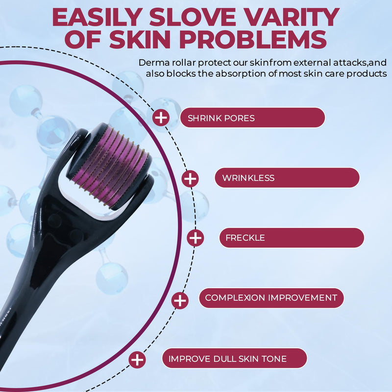  [AUSTRALIA] - Derma Roller, 0.75mm Beard Roller | 540 Titanium Micro Needling Rollers for Men and Women, Facial Skin Care, Scar Removal Hair Growth, Beard Growth Rollers