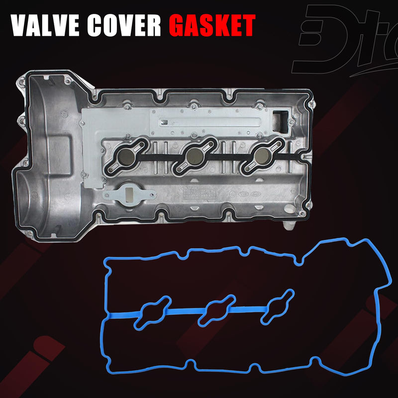 Engine Valve Cover Gasket Set Compatible with Hyundai Kia Vehicle Azera Entourage Santa Fe Sonata Veracruz, Amanti Sedona Sorento, 3.3L 3.8L V6 2006-2011 Replace# VS 50750 R, VS50750R