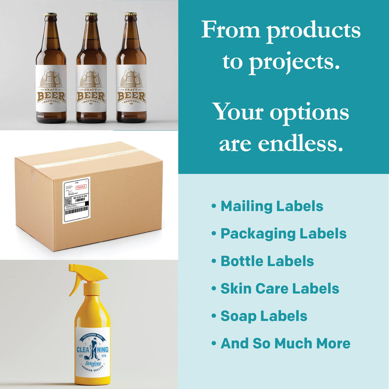 Premium Label Supply White Sticker Mailing/Shipping Labels – 3.5" x 5" – Laser/Inkjet Compatible – (4 per Sheet), 25 Sheets - 100 Total Adhesive Labels 100 Labels