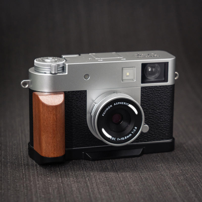 L-Shaped Camera Handle ，Compatible with FUJIFILM Fuji X Half X-HF1 Camera ，Precious Vintage Solid Wood Grip | Handcrafted by Experienced Artisans (Desert Ironwood Black) Desert Ironwood Black