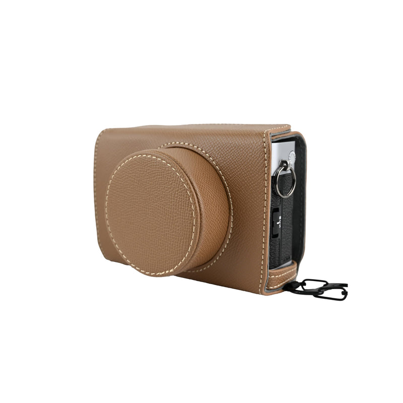 X-E5 Case, Handmade PU Leather FullBody Camera Case Bag Cover for Fujifilm X-E5 XE5 Bottom Opening Version + Neck Strap (Brown) Brown